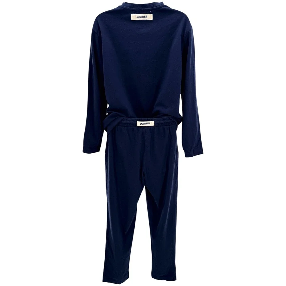 Jacquemus x Air France La Premiere Le Pyjama Navy Blue Cotton Set Womens M
